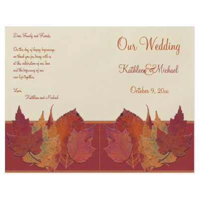Autumn Leaves II Wedding Program Flyer by NiteOwlStudio
