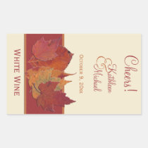 Autumn Leaves II Wedding Wine Label stickers