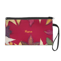 Autumn Leaves in red background bagettes bags