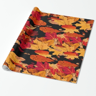 Autumn Leaves in Red Orange Yellow Brown