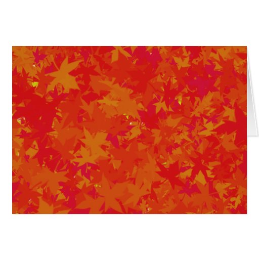 Autumn Leaves in Regal Red and Gold Custom Card