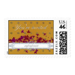 autumn leaves invite postage stamp
