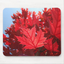 Autumn Leaves mousepad Red Fall Tree Leaves