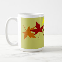 artsprojekt, autumn, leaves, fall, china, tea, coffee, Mug with custom graphic design