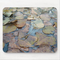 AUTUMN LEAVES OVER WATER mousepads by patrickrp AUTUMN LEAVES OVER WATER mousepads