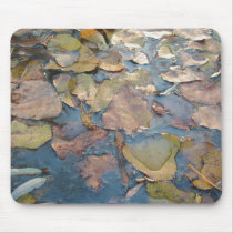 AUTUMN LEAVES OVER WATER mousepads by patrickrp AUTUMN LEAVES OVER WATER mousepads
