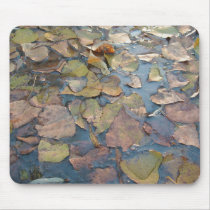 AUTUMN LEAVES OVER WATER mousepads by patrickrp AUTUMN LEAVES OVER WATER mousepads