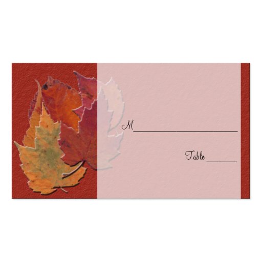 Autumn Leaves Placecards Business Card Templates (back side)