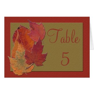 Autumn Leaves Reception Table Card card