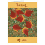 Autumn Leaves Red Maple Abstract on Grass cards