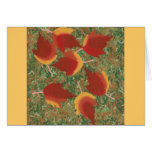 Autumn Leaves Red Maple Abstract on Grass cards