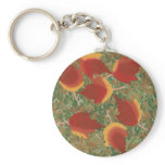 Autumn Leaves Red Maple Abstract on Grass keychains