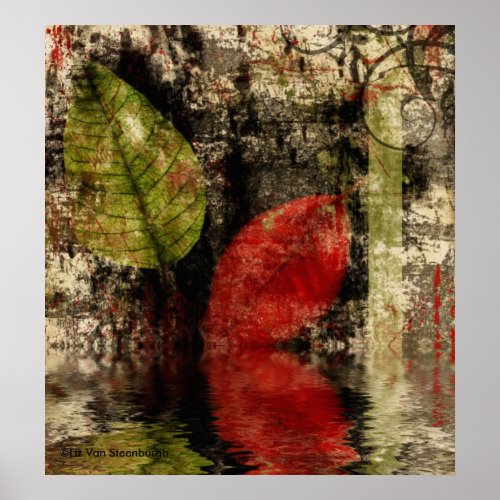 Autumn Leaves Reflected Print print