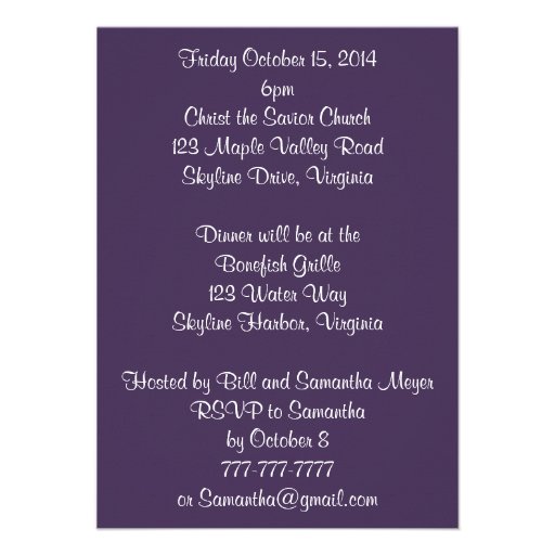 Autumn Leaves Rehearsal Dinner Poem Invitation 4x6