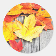 Autumn Leaves Round Stickers