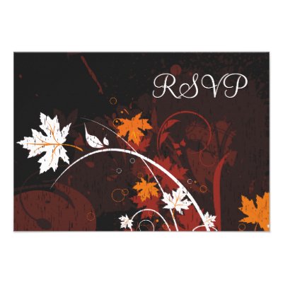 Autumn Leaves RSVP Card Personalized Invitations