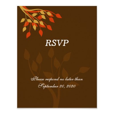 Autumn Leaves RSVP / Reply Cards Custom Invitation