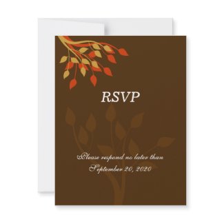 Autumn Leaves RSVP / Reply Cards invitation