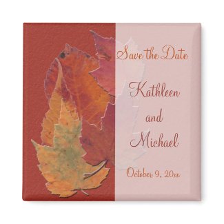Autumn Leaves Save the Date Magnet magnet