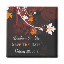 Autumn Leaves Save The Date Magnet