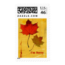 Autumn Leaves Sorry Postage Stamp