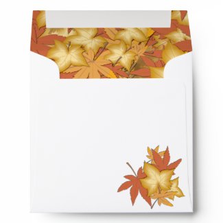 Autumn Leaves Square Invitation Envelope envelope