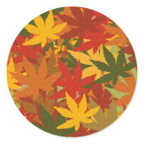 Autumn Leaves Round Sticker