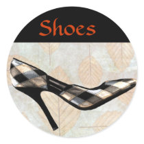 Autumn Leaves Stilettos Round Stickers