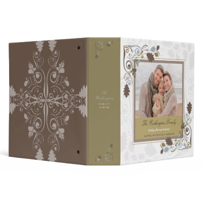 Autumn Leaves Swirls Family Album Photo Binder by fat_fa_tin