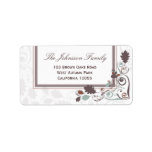 Autumn Leaves Swirls Thanksgiving Holiday Party Address Label