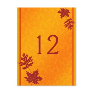 Autumn Leaves Table Number Card postcard