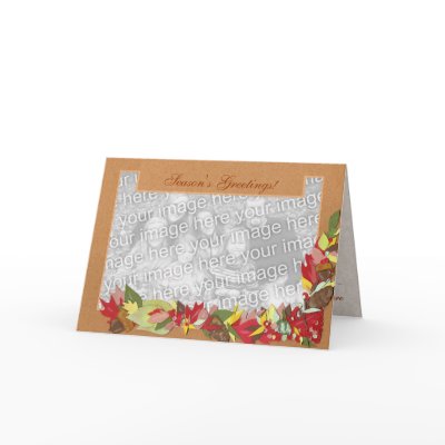Autumn Leaves Template Greeting Card by Customizables