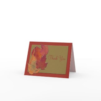 Autumn Leaves Thank You Card card