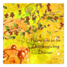 AUTUMN LEAVES Thanksgiving Dinner Personalized Announcements