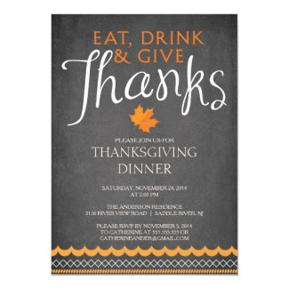 Autumn Leaves Thanksgiving Dinner Party Invitation