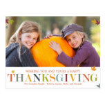 Autumn Leaves Thanksgiving Photo Card Postcard postcards