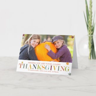 Autumn Leaves Thanksgiving Photo Greeting Cards