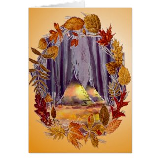 AUTUMN LEAVES & TIPIS by SHARON SHARPE card