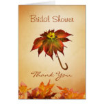 Autumn leaves umbrella Bridal shower Card