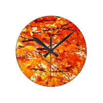 Autumn Leaves Wall Clock wall clocks