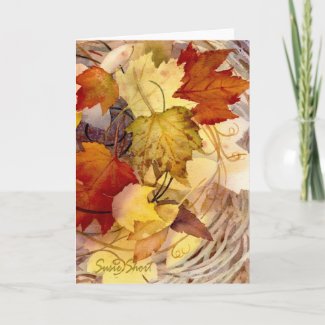 Autumn Leaves Watercolor Greeting Card card