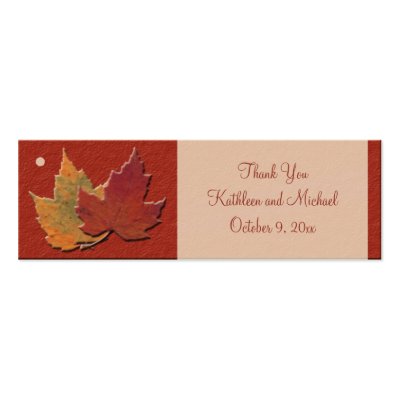 Autumn Leaves Wedding Favor Tags Business Card by NiteOwlStudio