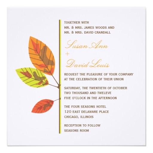 Autumn Leaves Wedding Invitation