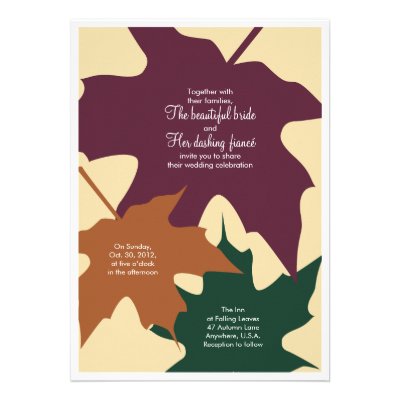 Autumn leaves wedding invitation - mixed