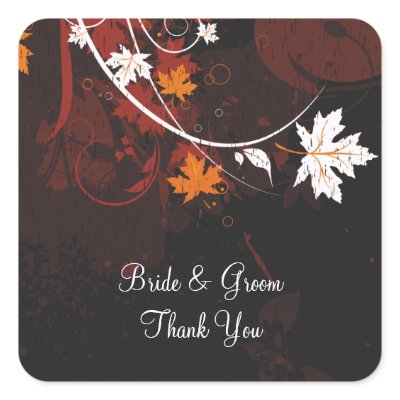 Autumn Leaves Wedding Stickers by dlgray