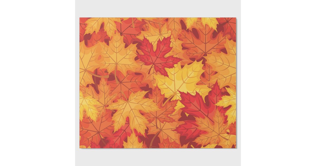 Autumn leaves wrapping paper | Zazzle