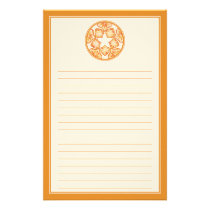 Autumn Lined Decorative Floral Tiles Stationery stationery
