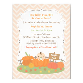Autumn Little Pumpkin Baby Shower Invitations
