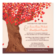 Autumn Love Romantic Oak Tree Wedding Invite