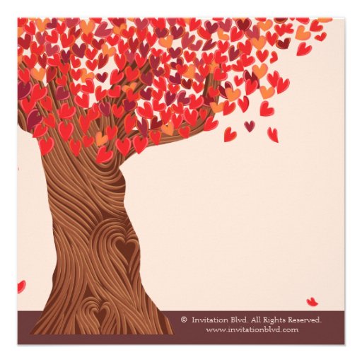 Autumn Love Romantic Oak Tree Wedding Invite